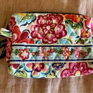 Vera Bradley Floral Quilted Wristlet in Pink, Blue & Green